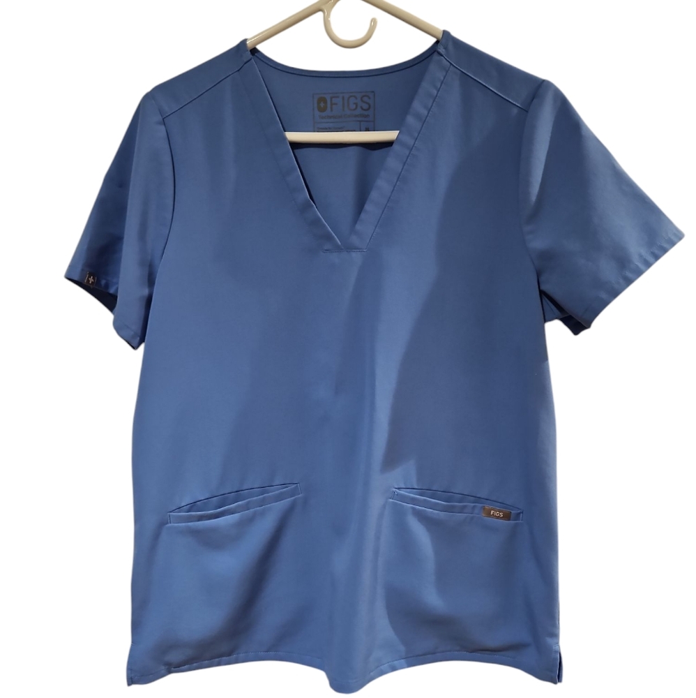 Figs Women Scrub Top  Blue Size Medium